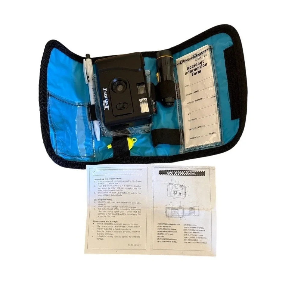 DocuDENT Accident/incident  Documentation Kit w/ 35mm Film Camera Flashlight Pen